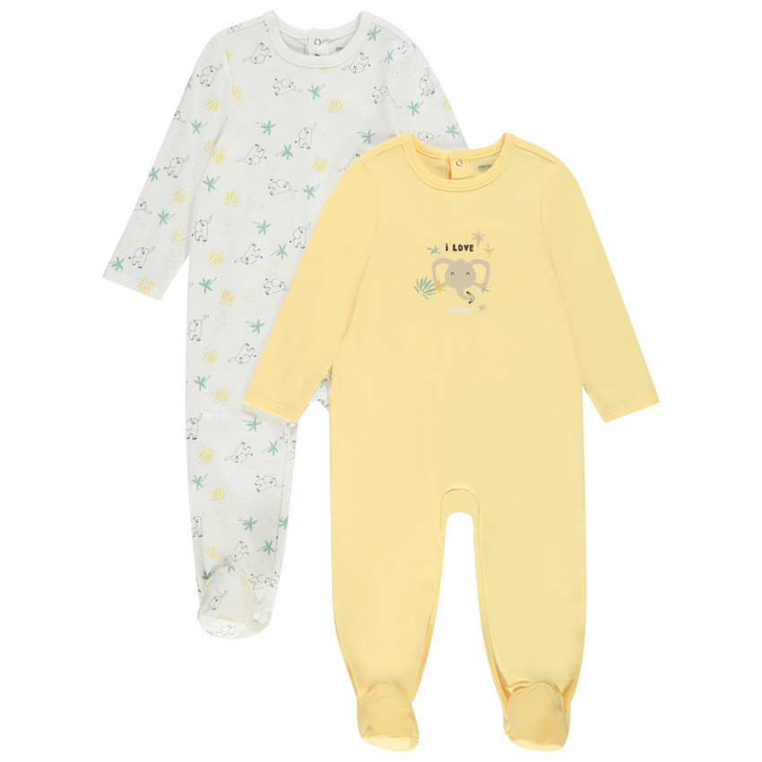 Lote de 2 peleles para bebé niño con aperturas adaptadas a su edad 