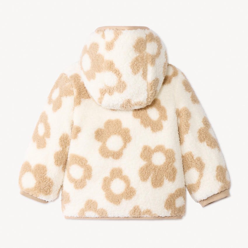 Chaqueta sherpa reversible con capucha para bebé niña 