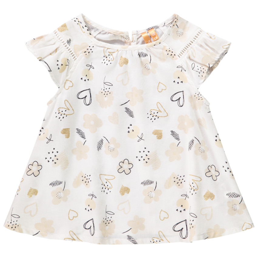 Top de satén con volantes y mangas cortas para bebé niña 