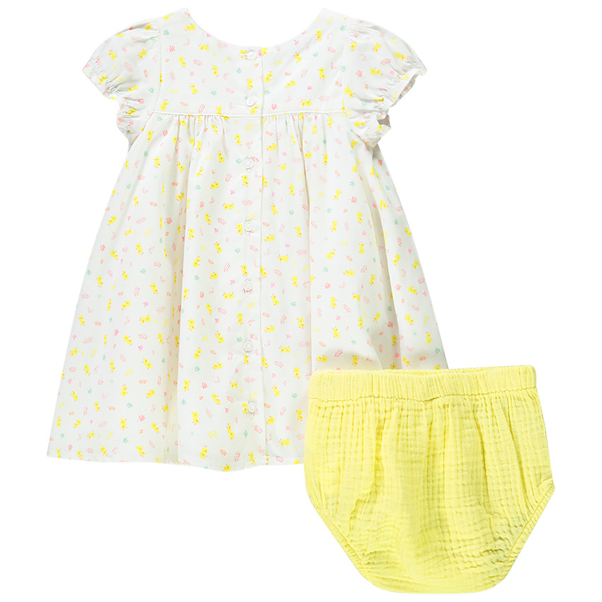 Ensemble robe + bloomer imprimé poussin pour bébé fille  Additional Ensemble robe + bloomer imprimé poussin pour bébé fille