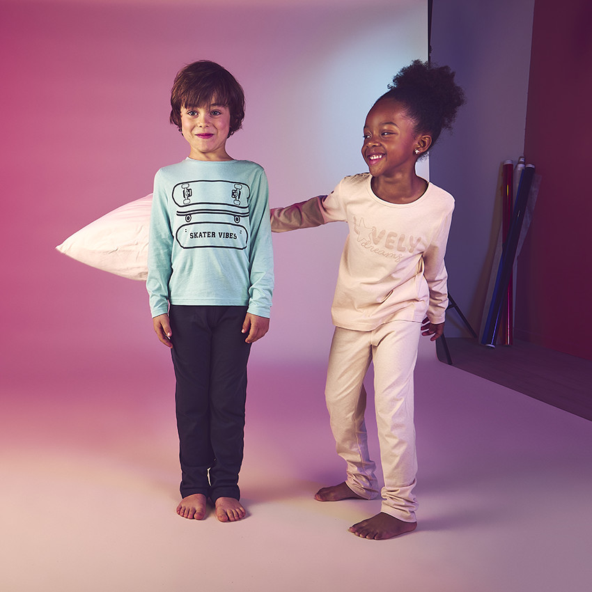 Conjunto de pijama de punto estampado para niña 