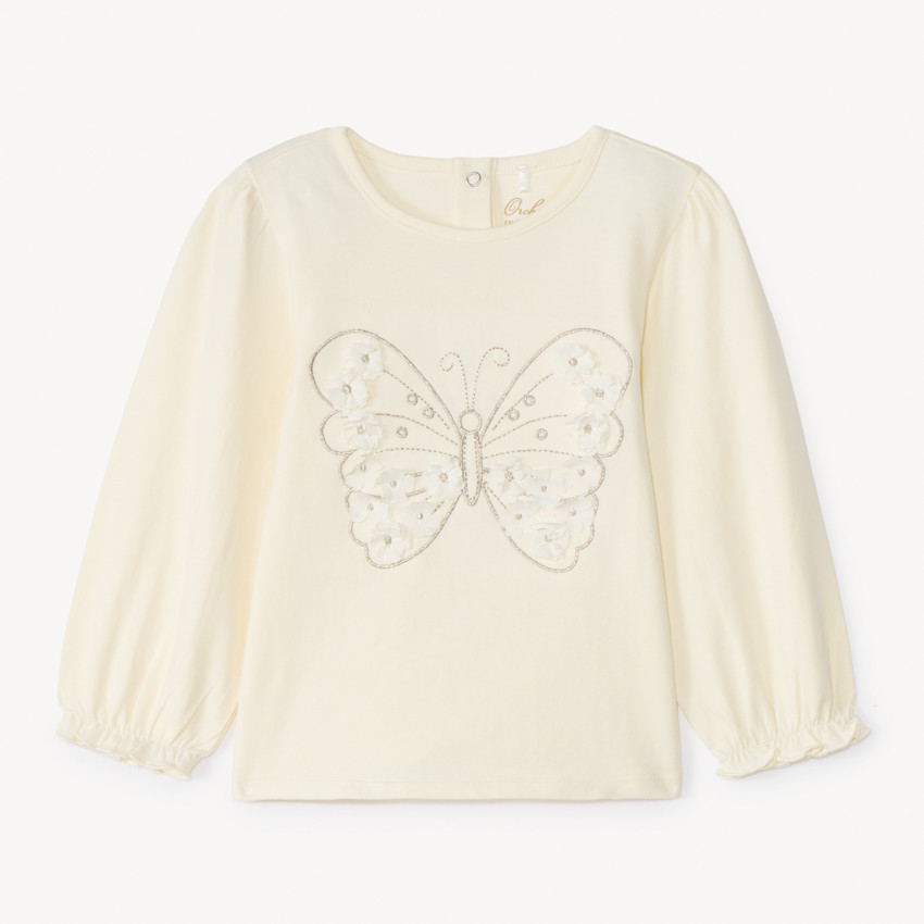 Camiseta de manga larga con motivo de mariposa para bebé niña 