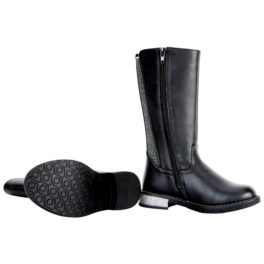 Botas de montar con tacón plateado para niña 