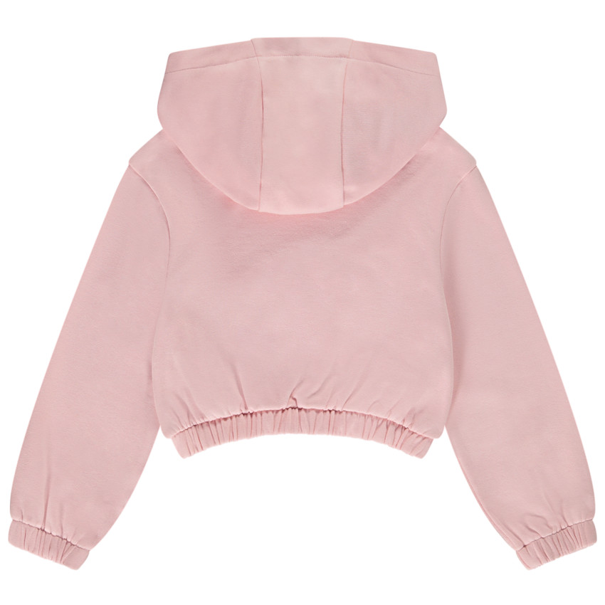 Sudadera con capucha de felpa lisa para niña 