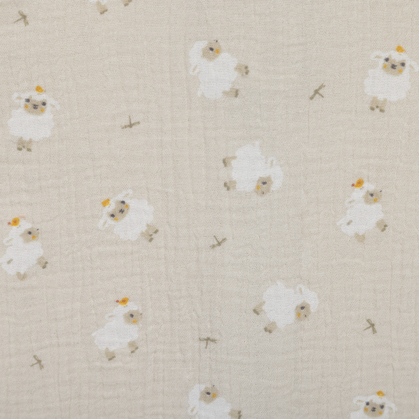 Saquito de dormir TOG 0.5 en gasa de algodón estampada de ovejas 18-36M La Vida en el Campo beige 