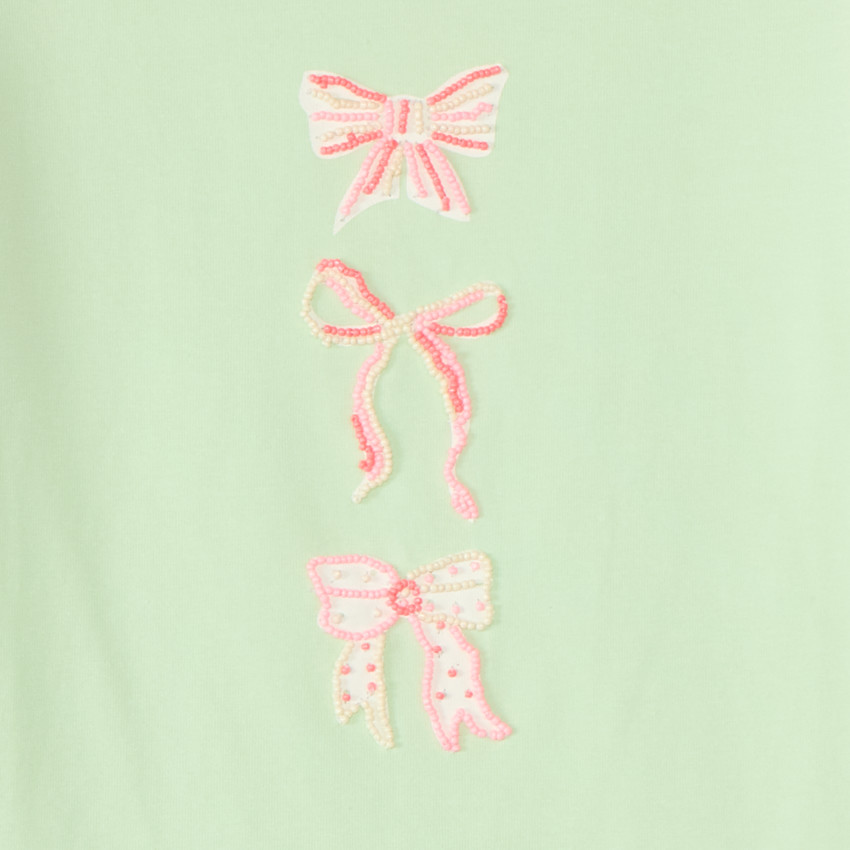 Camiseta de manga corta con diseño de fantasía de perlas para niña 