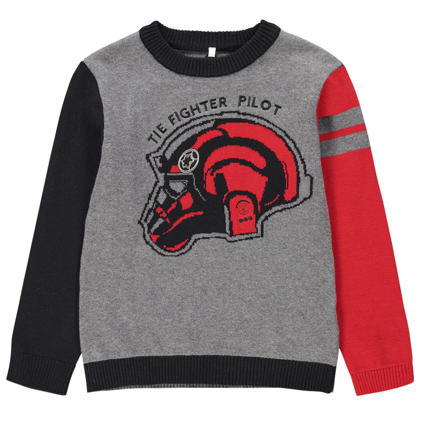 Pull en tricot tricolore motif casque Star Wars  Additional Pull en tricot tricolore motif casque Star Wars