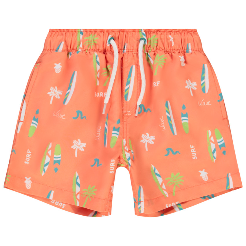 Short de bain en microfibre imprimé surf pour garçon 