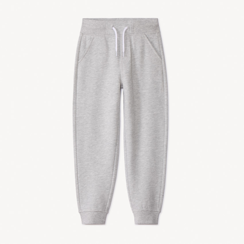 Pantalón jogging de felpa gris liso para niño 