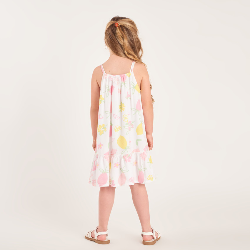 Vestido de tirantes con estampado de limones para niña 