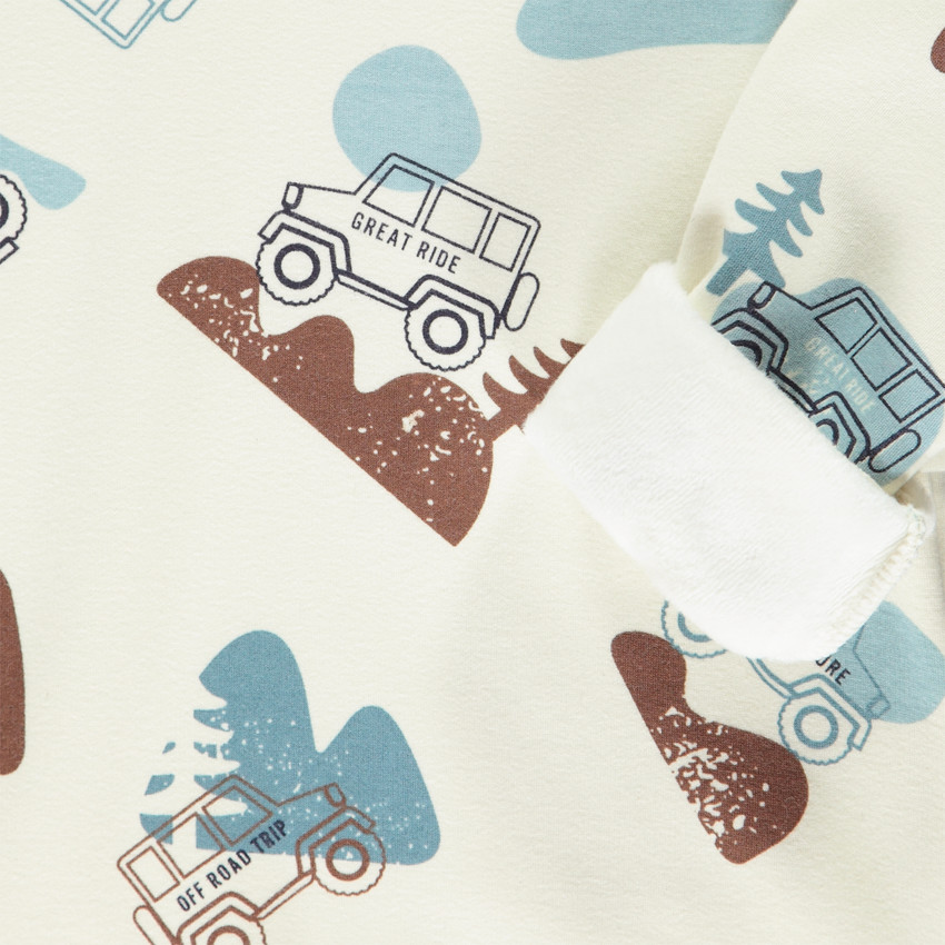 Sudadera de felpa con estampado de coche para niño 