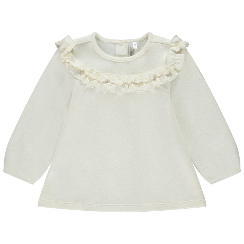 Túnica de punto con volantes y mangas largas para bebé niña 