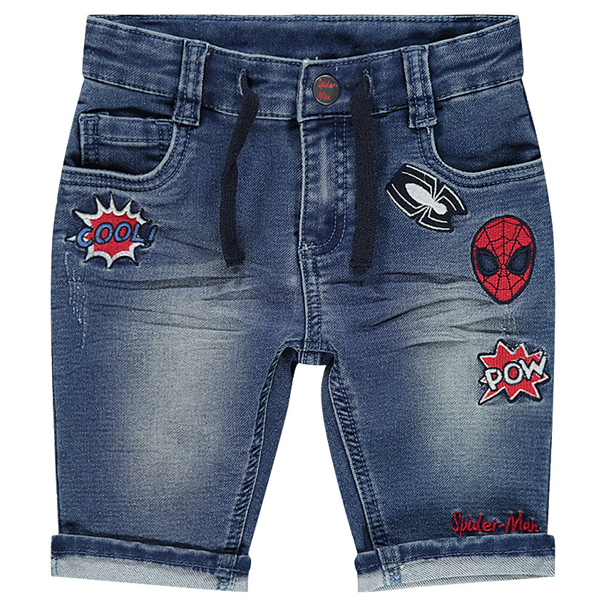 Bermudas con efecto desgastado y parches bordados ©Marvel Spiderman 