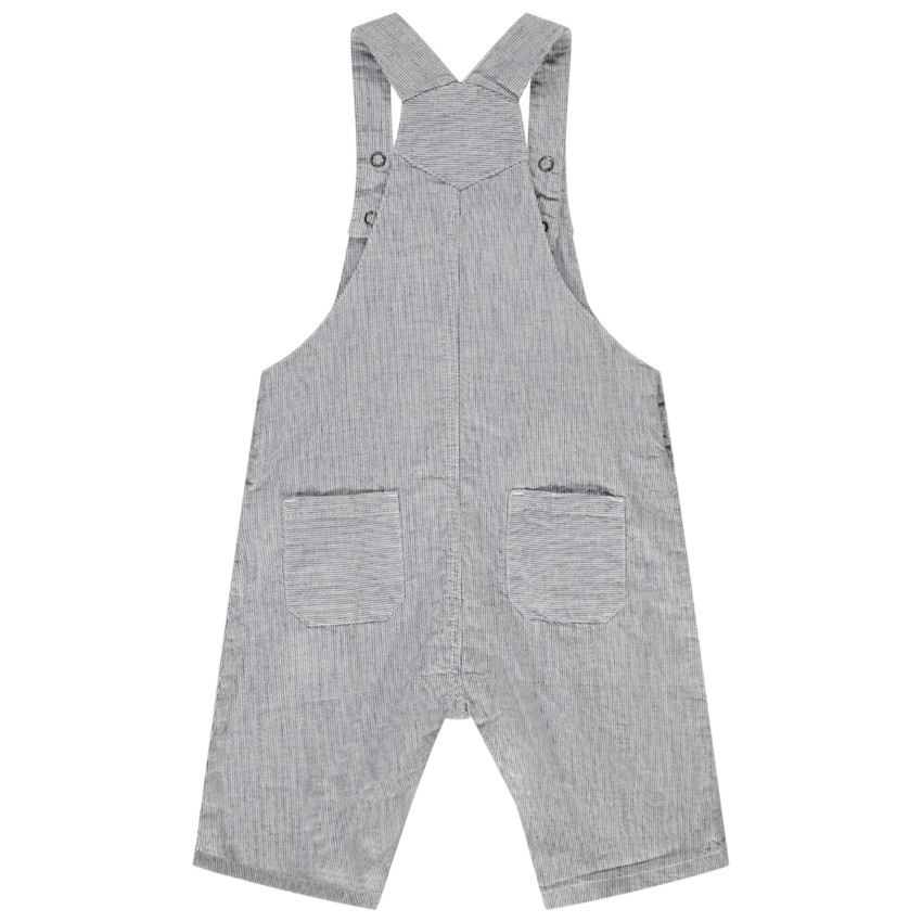 Pelele corto a rayas con bolsillos para bebé niño 