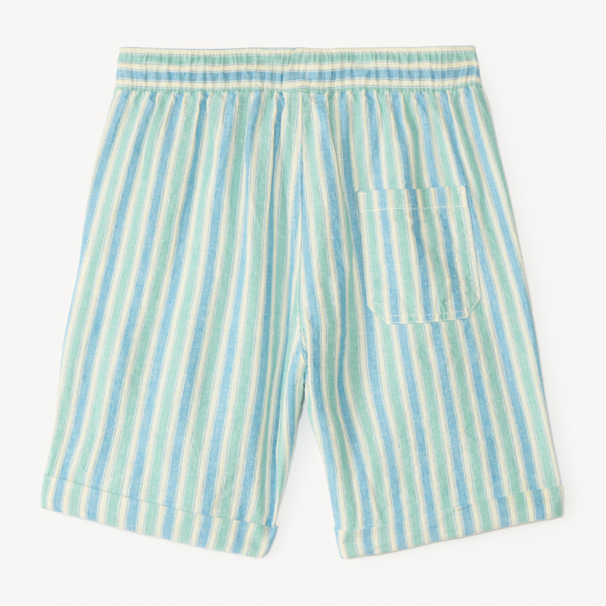 Short de tela a rayas para niño 