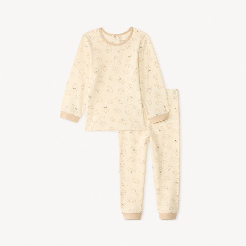 Set de pyjama long 2 pièces imprimé breakfast pour bébé garçon 