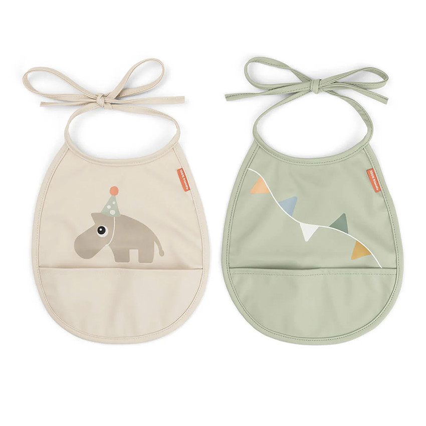 Baberos impermeables pequeños 2 uds. Celebration arena/ verde 