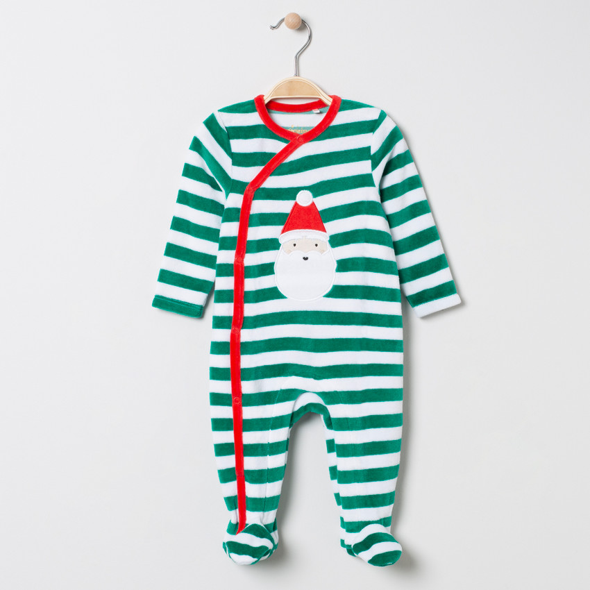 Pelele de terciopelo motivo  Papa Noel  