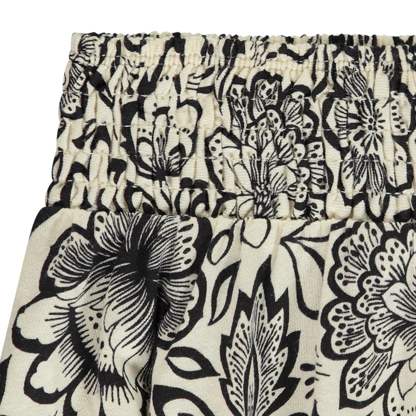 Falda estampada de flores con cinturilla smock para niña  Additional Falda estampada de flores con cinturilla smock para niña