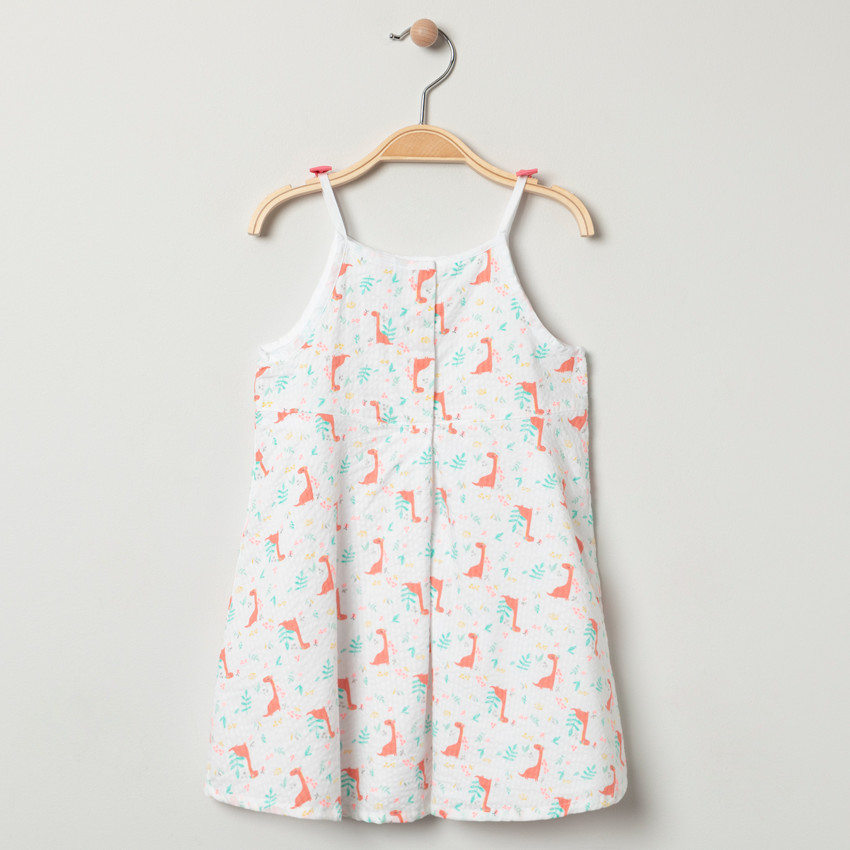 Vestido de tirantes finos con estampado de dinosaurios "all-over" 