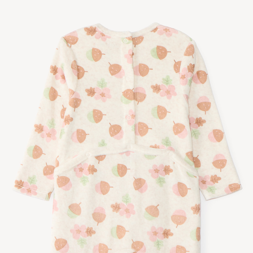 Lote de 3 pijamas de terciopelo para bebé niña con motivo de bosque (acabados diferentes según la edad) 