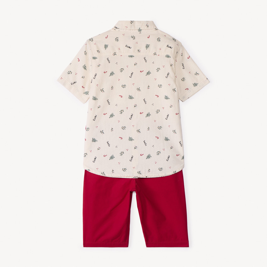 Ensemble 2 pièces avec chemise imprimée Noël pour garçon 