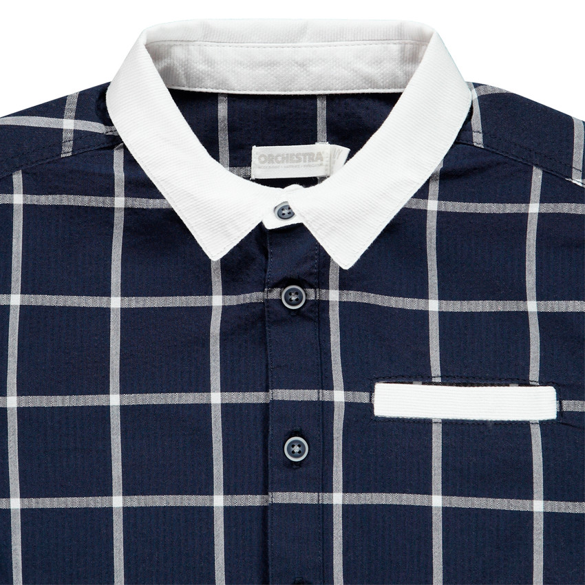 Camisa manga corta estampado cuadros 