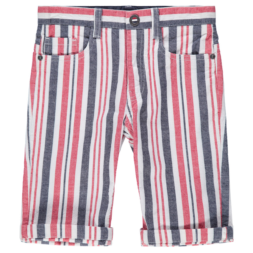 Júnior - Bermudas de algodón de rayas que contrastan 