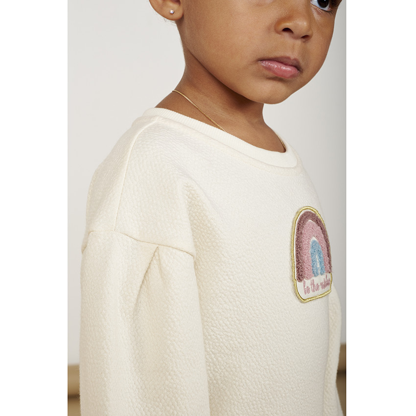 Robe 2 en 1 manches longues en molleton cloqué et tulle pour bébé fille 