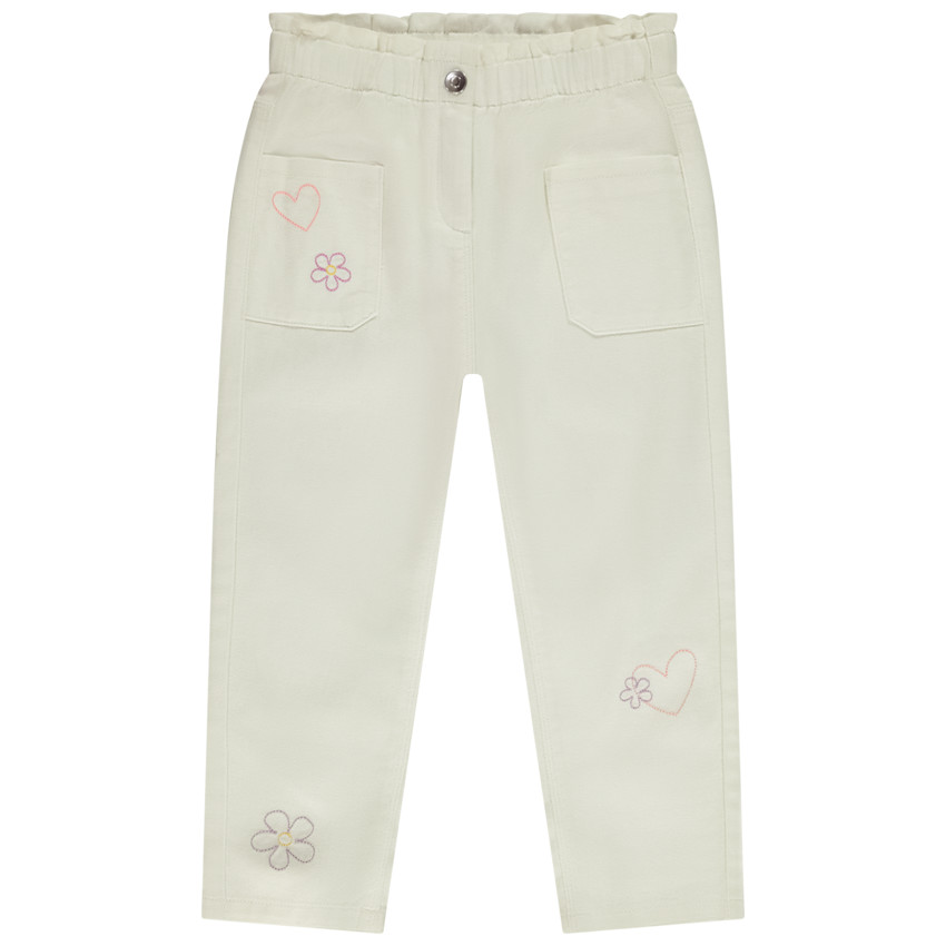 Jean mom fit con bordados para niña 