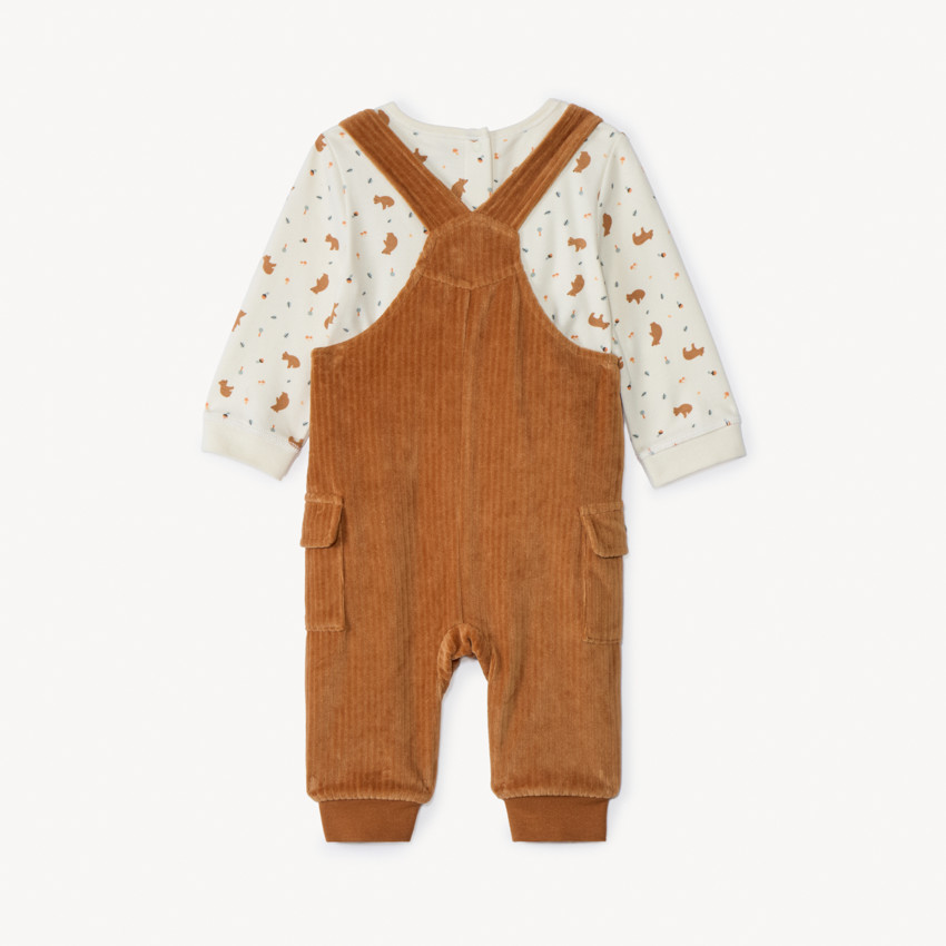 Ensemble 2 pièces avec salopette ludique pour bébé garçon 