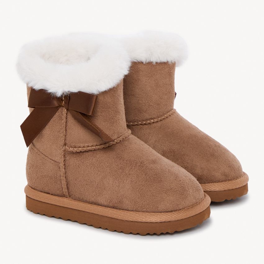 Botas forradas efecto ante con lazo para niña 