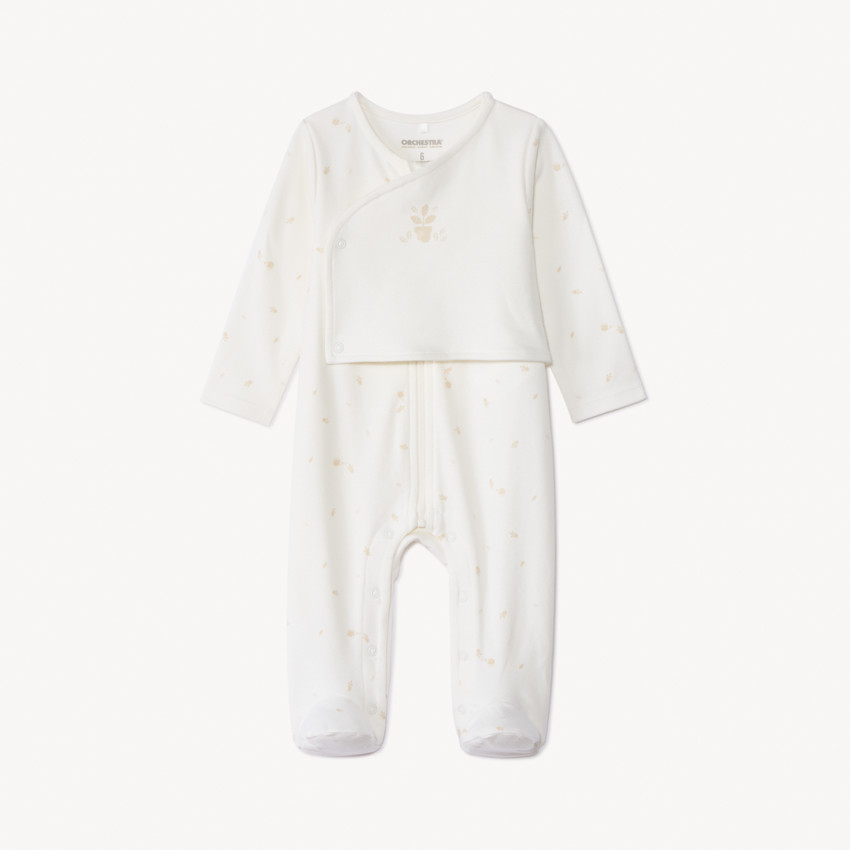 Pelele con cremallera y estampado efecto 2 en 1 para bebé 