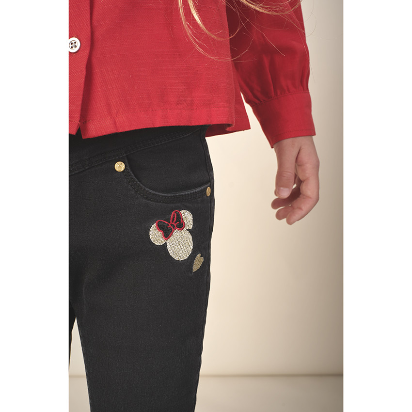 Chemise manches longues à col fantaisie rouge 