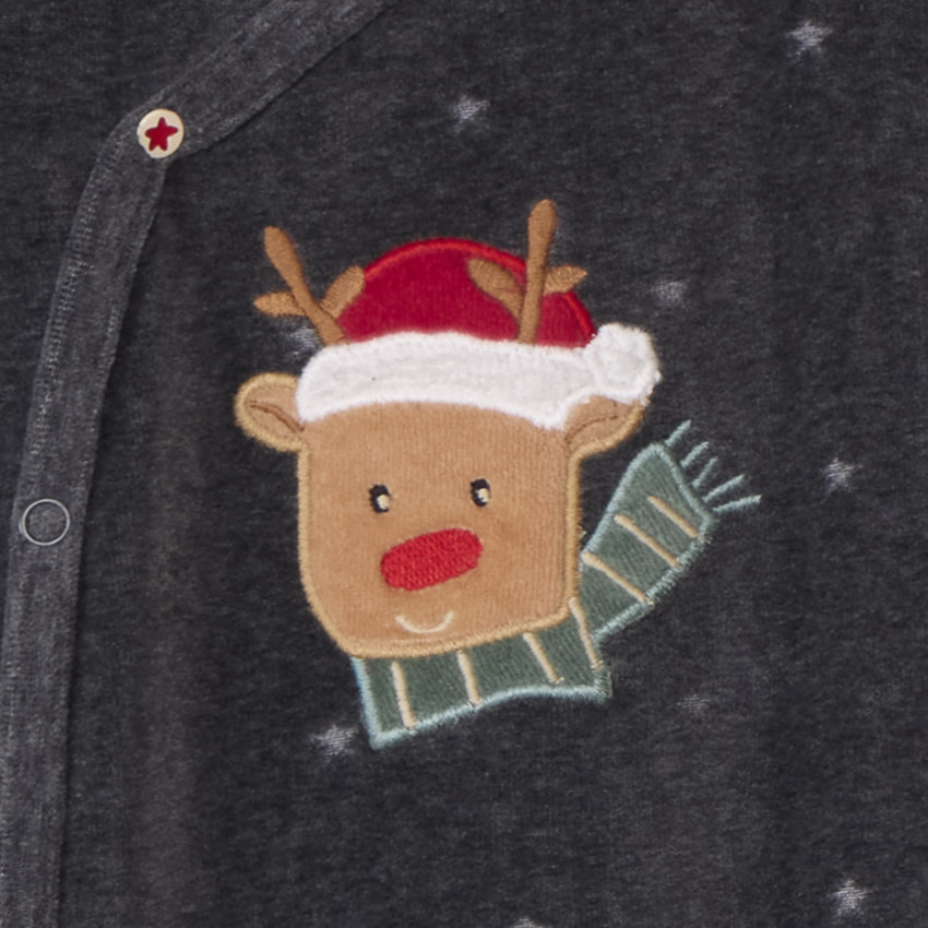 Dors-bien de Noël effet dévoré pour bébé garçon avec ouvertures différentes selon l'âge 