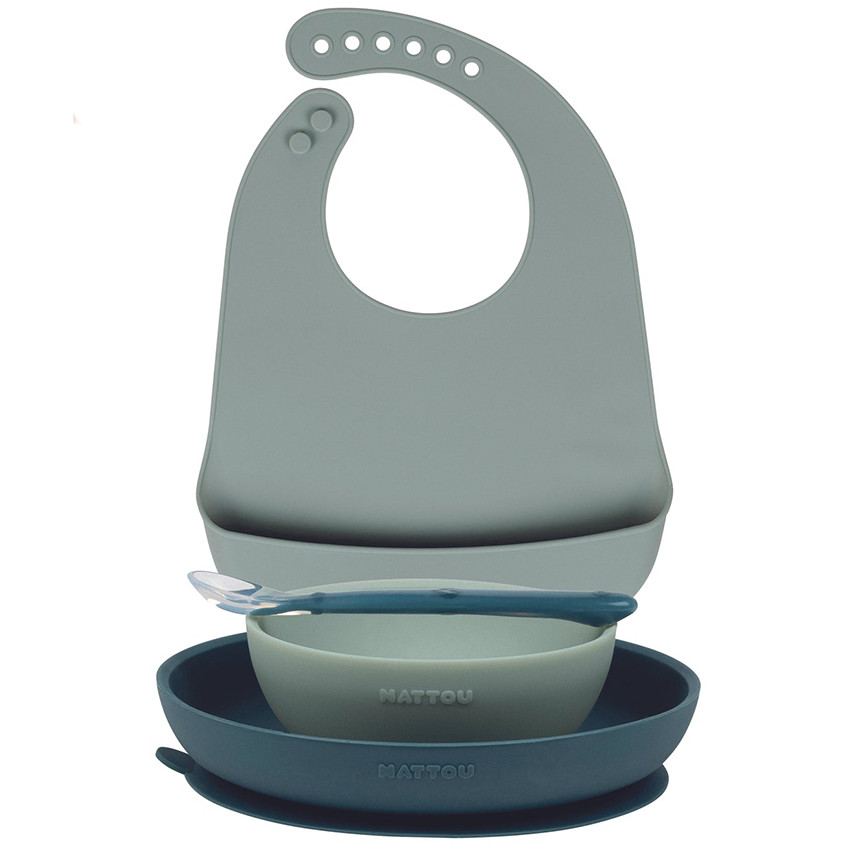 Set de comida de silicona 4 piezas verde 