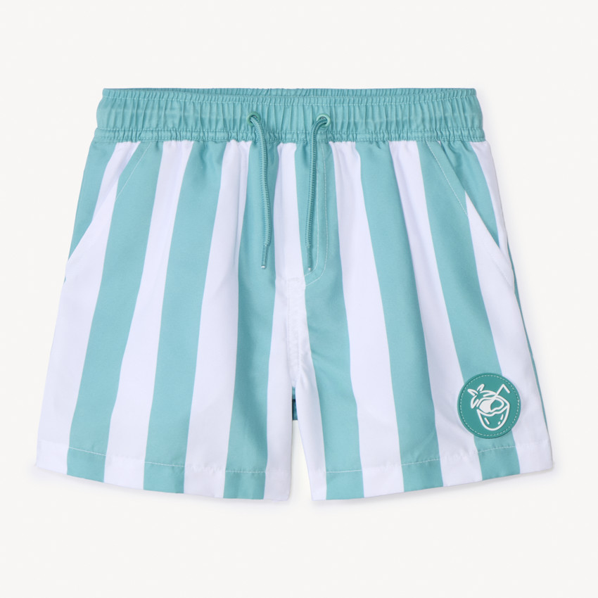 Bañador a rayas con insignia de goma para niño 