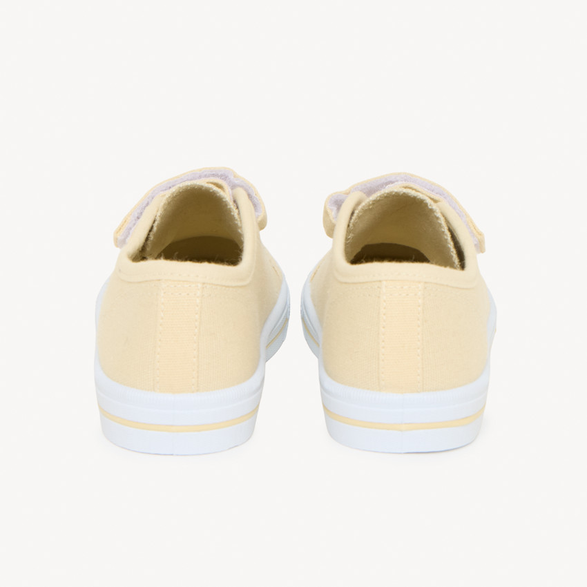 Zapatillas bajas de lona con cordones elásticos y velcro niño 