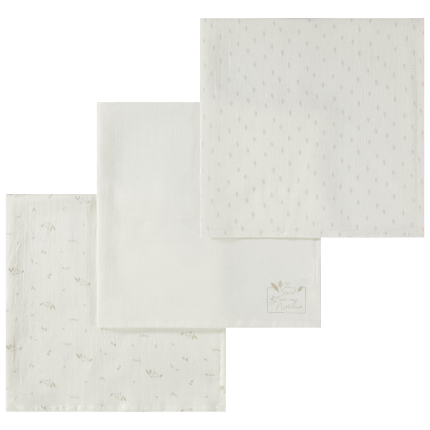 Pack de 3 muselinas de gasa de algodón para bebé 