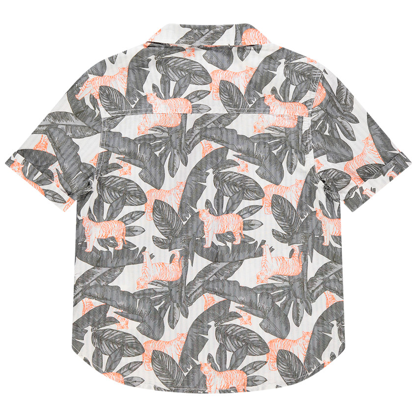 Camisa manga corta estampado vegetal 
