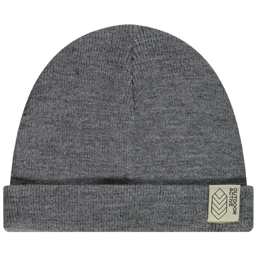 Bonnet en tricot uni avec étiquette pour bébé garçon 