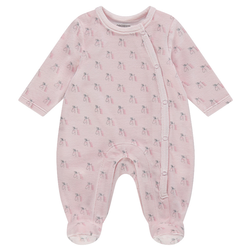 Juego de 2 pijamas de terciopelo liso/con unicornio estampados 