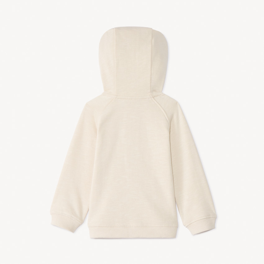 Chaleco de felpa liso con capucha y orejas de osito para bebé niño 