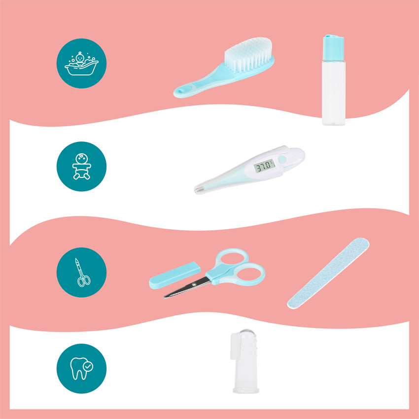 Kit de higiene compacto - Gris/Azul 