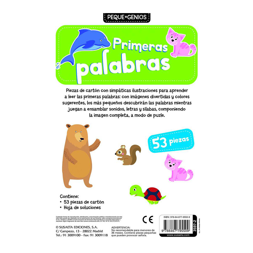 Juego educativo Primeras palabras 53 pzas +3años 