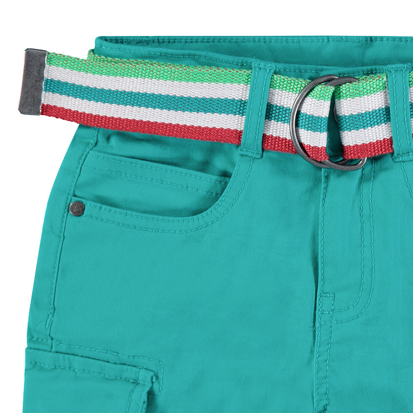 Bermudas cargo con bolsillos y cunturón desmontable a rayas 