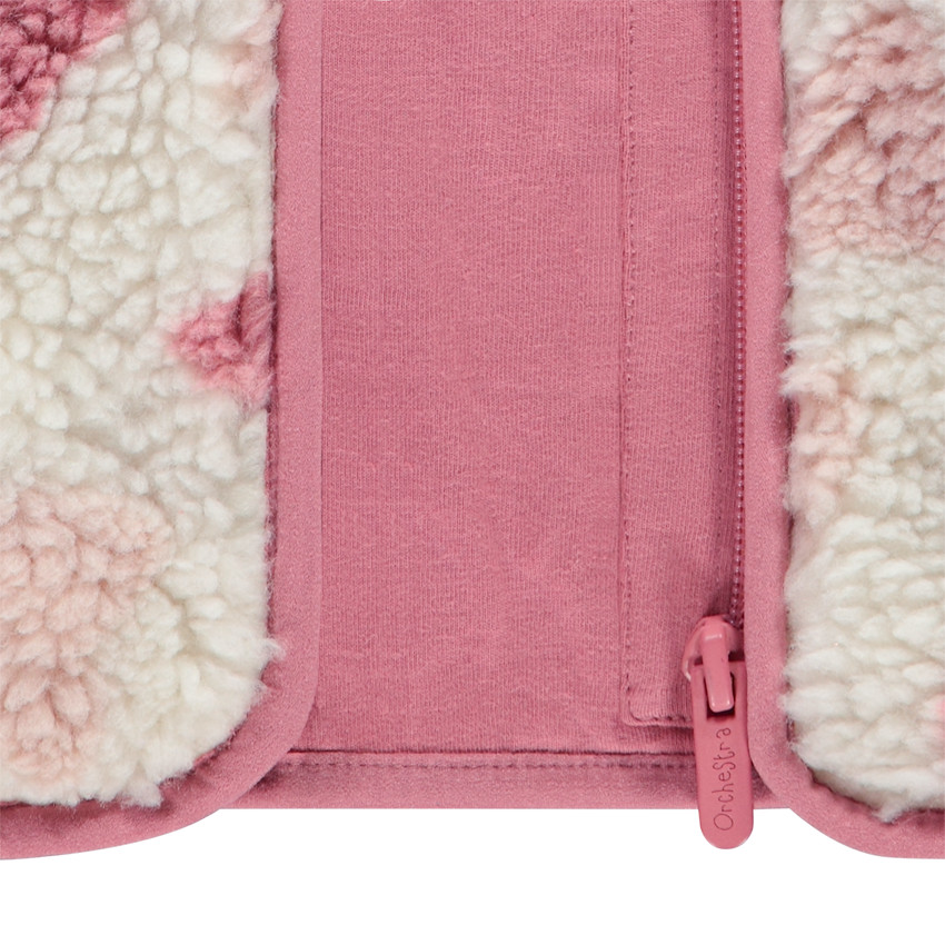 Chaqueta de sherpa con estampado de corazones para niña 