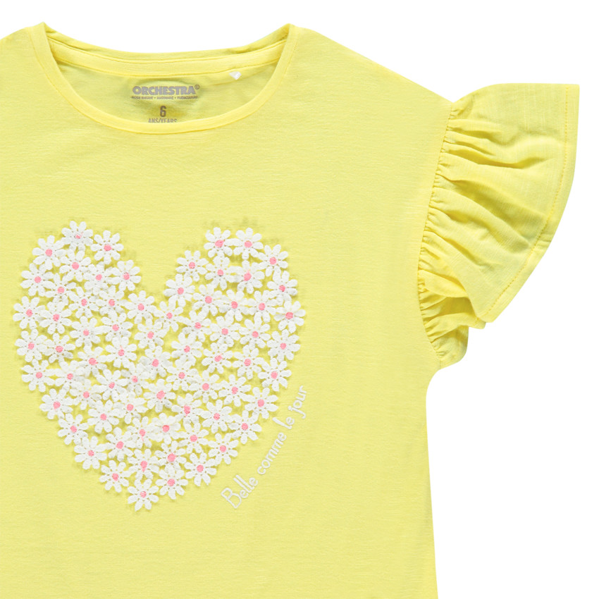 Ensemble avec t-shirt à manches volantées et coeur à imprimé floral  Additional Ensemble avec t-shirt à manches volantées et coeur à imprimé floral