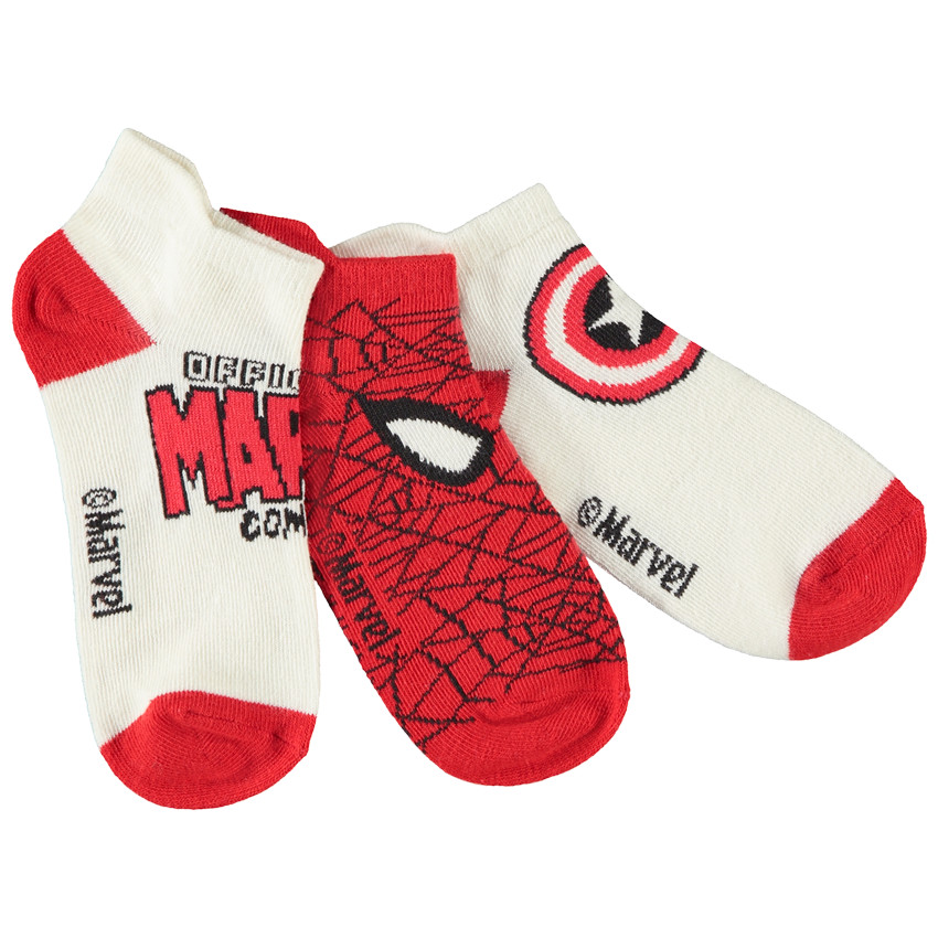 Lotes de 3 pares de calcetines cortos Marvel para niño 