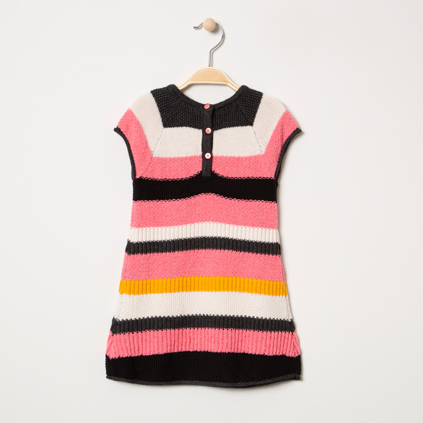 Robe en tricot à larges bandes contrastées  Additional Robe en tricot à larges bandes contrastées